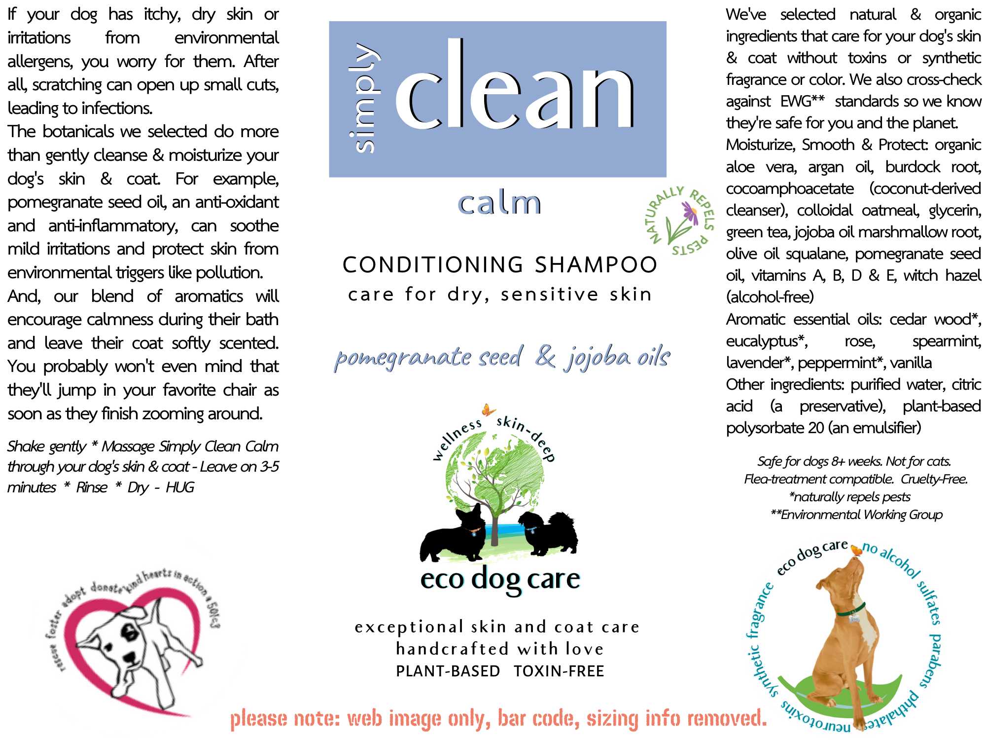 Simply Clean-Calm Shampoo  (Dry, Sensitive Skin Care) Eco Dog Care