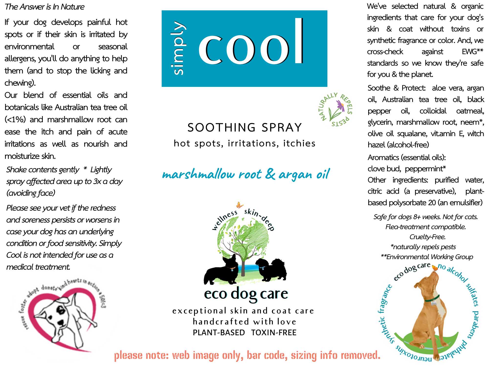 Simply Cool Soothing Spray For Itchies, Owies & Hot Spots Eco Dog Care