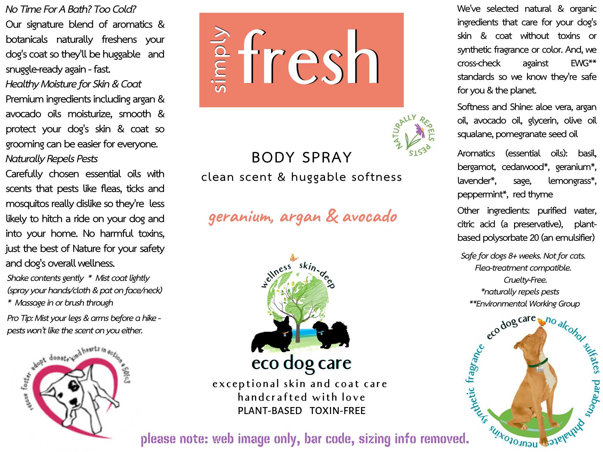 Simply Fresh Body Spray For Huggable Scent & Softness - Fast Eco Dog Care